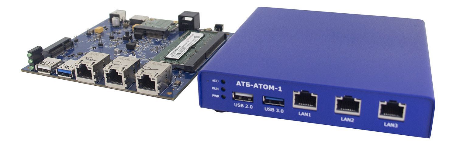 АТБ-АТОМ-1 Мини-компьютер Intel Atom E3845 - 4 ядра, 2 Мб кэш, 1.91 ГГц